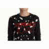 Maglione pullover a maniche lunghe leopardato in cotone nero - IT42-M