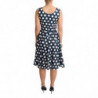 Abito a trapezio in cotone a pois blu - IT44-L