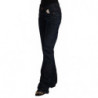 Jeans dritti in denim di cotone a vita media blu scuro - W26 - IT40