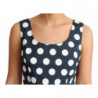 Abito a trapezio in cotone a pois blu - IT44-L