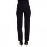 Pantaloni dritti da donna in poliestere nero a vita alta - IT40-S
