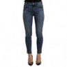 Jeans cropped slim fit denim cotone blu vita media - W32 - IT46
