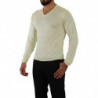 Maglione pullover a maniche lunghe con scollo a V giallo - IT48 - M