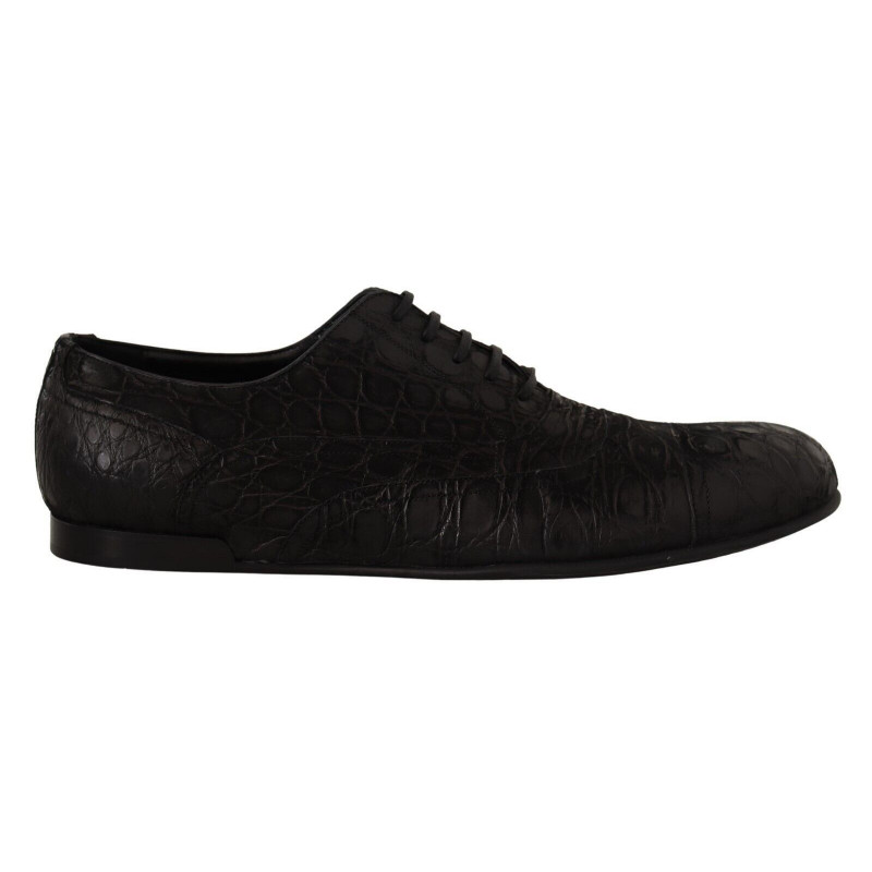 Scarpe Oxford da uomo in pelle di caimano nero - EU44/US11