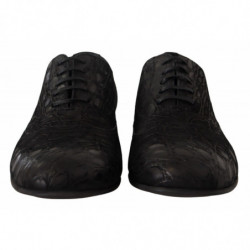 Scarpe Oxford da uomo in pelle di caimano nero - EU44/US11