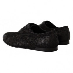 Scarpe Oxford da uomo in pelle di caimano nero - EU44/US11