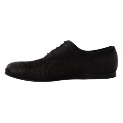 Scarpe Oxford da uomo in pelle di caimano nero - EU44/US11