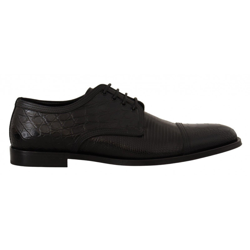 Scarpe derby formali stringate in pelle esotica nera - EU44/US11