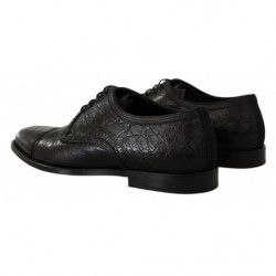 Scarpe derby formali stringate in pelle esotica nera - EU44/US11