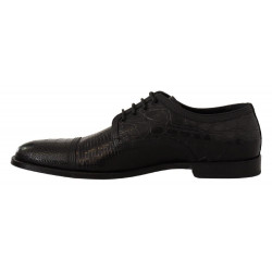 Scarpe derby formali stringate in pelle esotica nera - EU44/US11