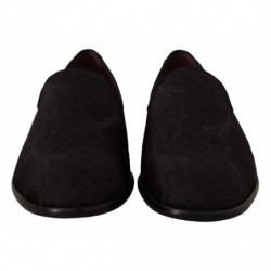Mocassini con pantofole in broccato floreale nero - EU39/US6