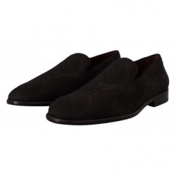 Mocassini con pantofole in broccato floreale nero - EU39/US6
