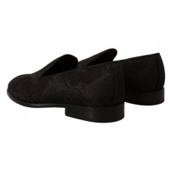 Mocassini con pantofole in broccato floreale nero - EU39/US6
