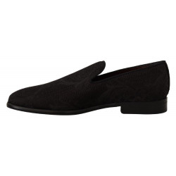 Mocassini con pantofole in broccato floreale nero - EU39/US6