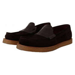 Scarpe mocassino slip on in pelle scamosciata marrone - EU44/US11