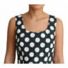 Abito a trapezio in cotone a pois verde - IT44-L