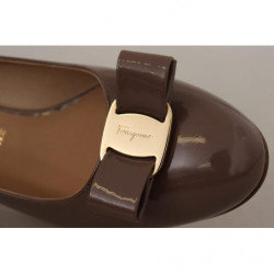 Scarpe décolleté in pelle di vitello naplak marrone - EU35.5/US5