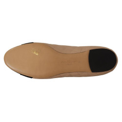 Ballerine in pelle nappa beige e nera - EU35.5/US5