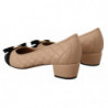 Décolleté in pelle nappa beige e nera - EU36.5/US6