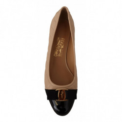 Décolleté in pelle nappa beige e nera - EU36.5/US6