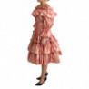 Abito rosa increspato Abito in cotone di seta - IT38-XS
