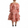 Abito rosa increspato Abito in cotone di seta - IT38-XS