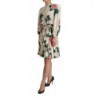 Abito a trapezio a maniche lunghe con stampa rosa bianca - IT38-XS