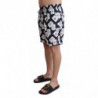 Pantaloncini da bagno da spiaggia stampa mazzo carte neri - IT4 - S