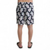 Pantaloncini da bagno da spiaggia stampa mazzo carte neri - IT4 - S