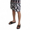 Pantaloncini da bagno da spiaggia stampa mazzo carte neri - IT4 - S