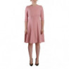 Abito a trapezio in misto viscosa rosa con maniche a 3/4 - IT44-L