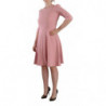 Abito a trapezio in misto viscosa rosa con maniche a 3/4 - IT44-L