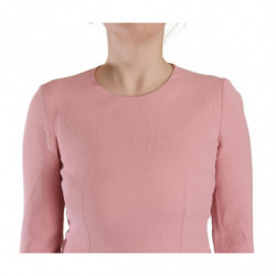 Abito a trapezio in misto viscosa rosa con maniche a 3/4 - IT44-L