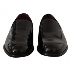 Scarpe eleganti mocassini formali in pelle verniciata nera - EU39/US6