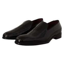Scarpe eleganti mocassini formali in pelle verniciata nera - EU39/US6