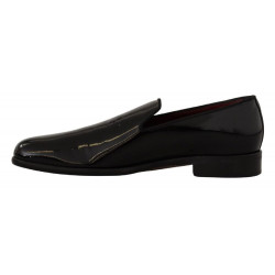 Scarpe eleganti mocassini formali in pelle verniciata nera - EU39/US6