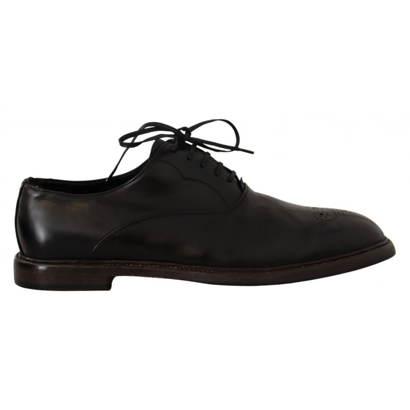 Scarpe derby stringate da uomo in pelle nera - EU44.5/US11.5