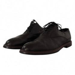 Scarpe derby stringate da uomo in pelle nera - EU44.5/US11.5