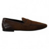 Mocassini slip-on da uomo in pelle esotica marrone - EU44/US11