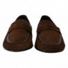 Mocassini slip-on da uomo in pelle esotica marrone - EU44/US11