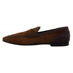 Mocassini slip-on da uomo in pelle esotica marrone - EU44/US11