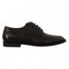 Scarpe derby formali da uomo con punta alare in pelle nera - EU39/US6