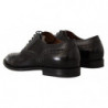 Scarpe derby formali da uomo con punta alare in pelle nera - EU39/US6