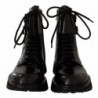 Scarpe da uomo con lacci da combattimento in pelle nera - EU40/US7
