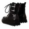 Scarpe da uomo con lacci da combattimento in pelle nera - EU40/US7