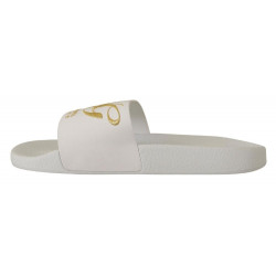 Scarpe sandali scorrevoli hotel lusso pelle bianca - EU40/US7