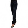 Jeans skinny in denim di cotone a vita media lavato blu scuro - IT44-L