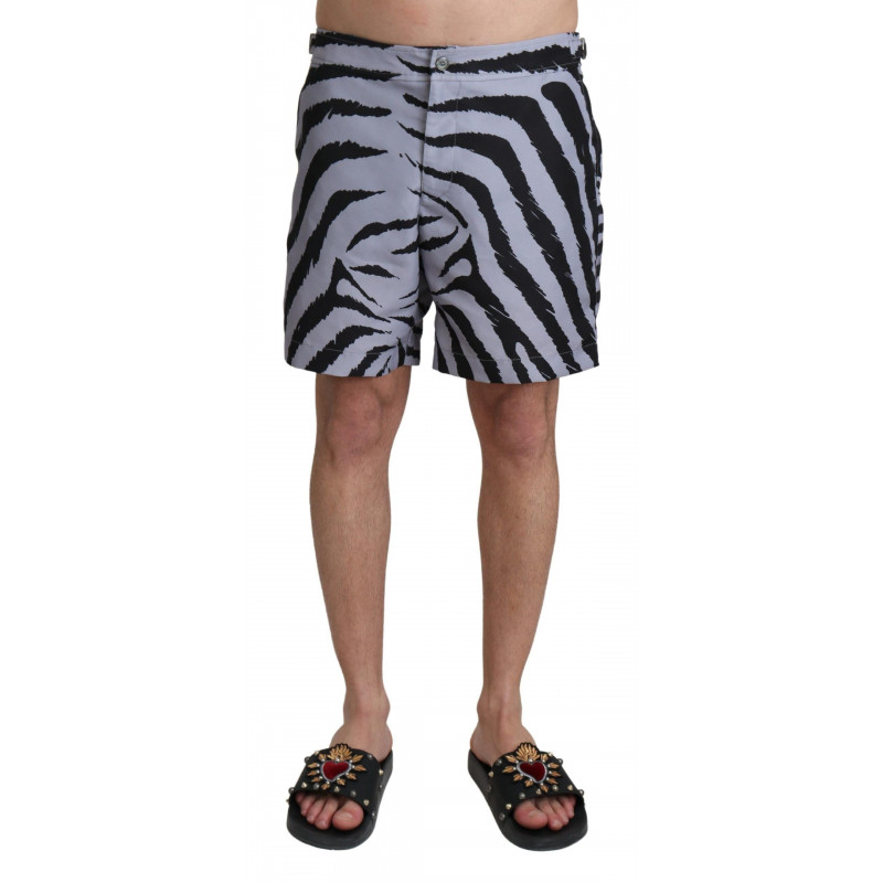 Pantaloncini da spiaggia con stampa zebrata grigia - IT4 - S