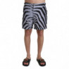 Pantaloncini da spiaggia con stampa zebrata grigia - IT4 - S