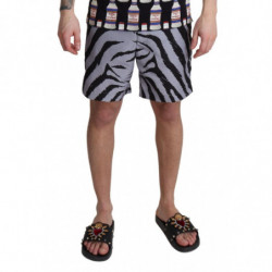 Pantaloncini da spiaggia con stampa zebrata grigia - IT4 - S